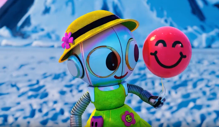 Sora玩具机器人在南极洲散步视频